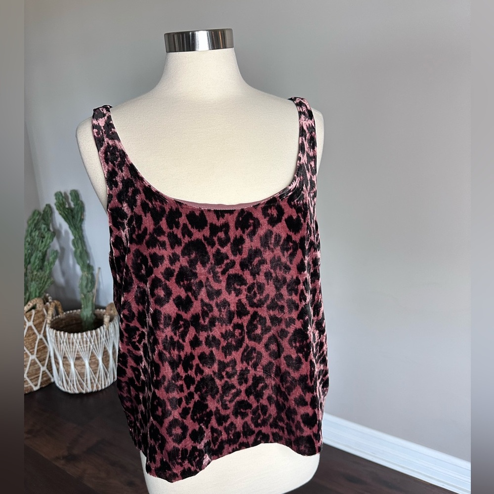 J. Crew Velvet Tank Blouse Holidays Office Party Always Rose Leopard Womens 14 - Picture 3 of 12